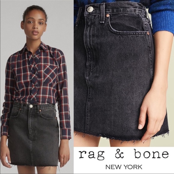 Rag & Bone Denim Mini Skirt Size 24 - Picture 3 of 10